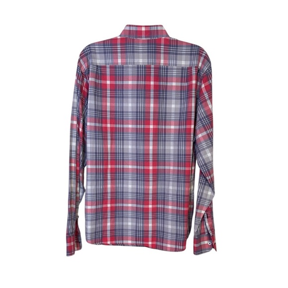 Untuckit Red and Blue Plaid Casual Shirt NWOT Medium - Picture 2 of 3